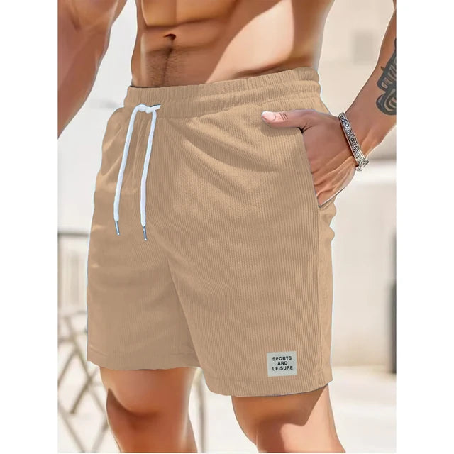 Veddy - Fløjls sommershorts med elastisk linning til mænd