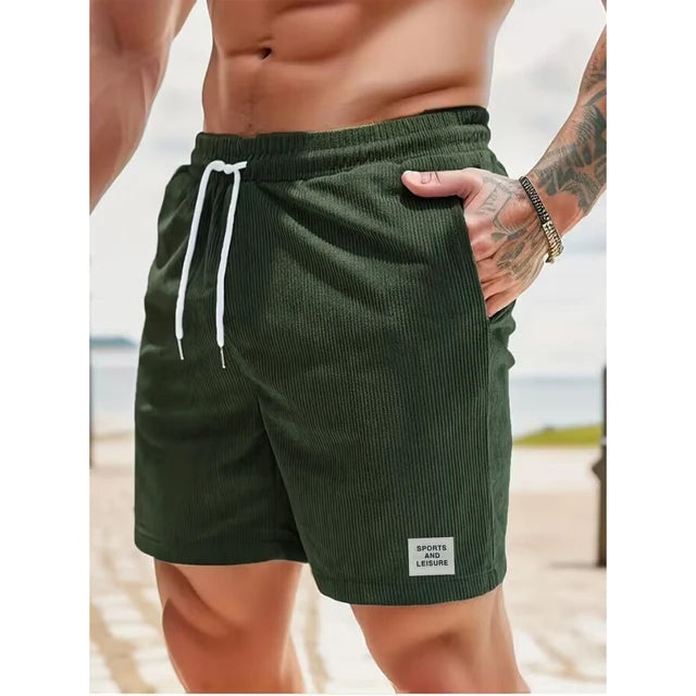 Veddy - Fløjls sommershorts med elastisk linning til mænd