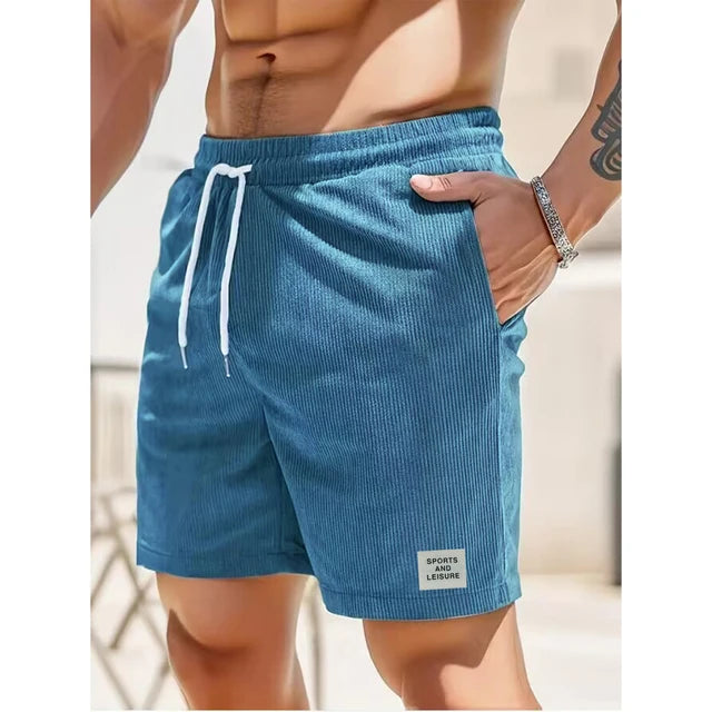 Veddy - Fløjls sommershorts med elastisk linning til mænd