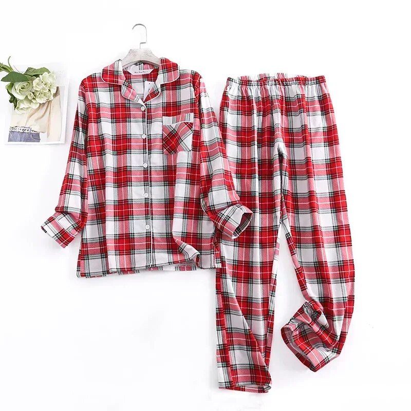 Pyjamassæt i bomuldsflonel - Jenna