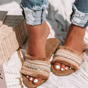 Flad bund Fashion One Word Slippers Womens ShoesFlad bund Fashion One Word Slippers Womens Shoes - Realena