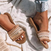 Flad bund Fashion One Word Slippers Womens ShoesFlad bund Fashion One Word Slippers Womens Shoes - Realena