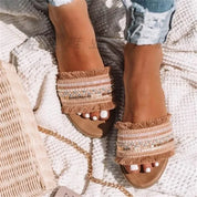 Stilfulde tøfler | Boheme-sandaler til kvinder | Boho-tøfler til damer - Safaella