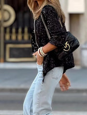 Loungewear-jakker med O-hals og pailletter - Diane