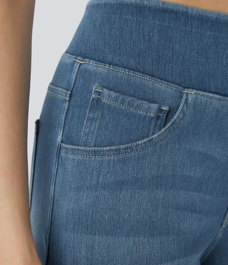Højtaljede Jeans med Brede Ben og Strække til Kvinder - Otana