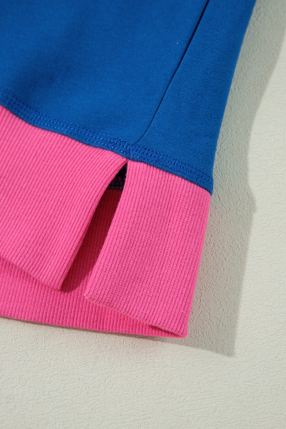 Himmelblå color block kant ballonærmer plus size sweater - Sazasa