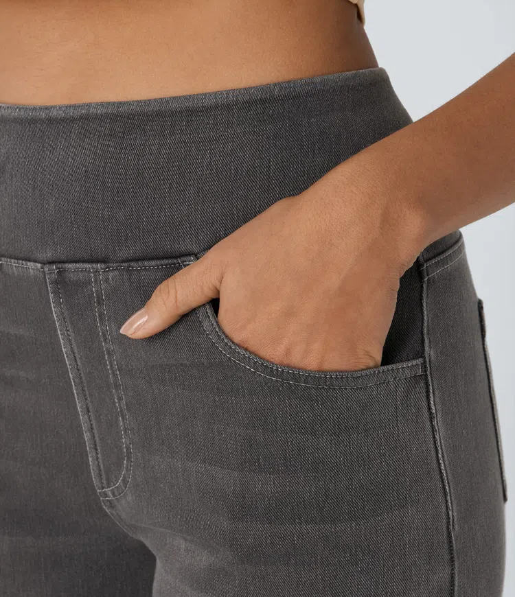 Højtaljede Jeans med Brede Ben og Strække til Kvinder - Otana