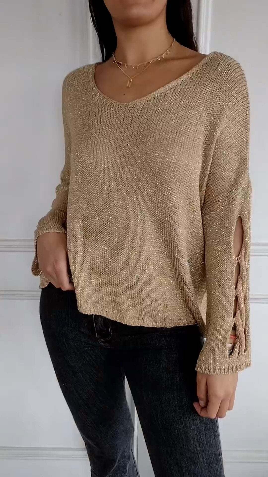 Hollow Design Casual Sweater - Justine