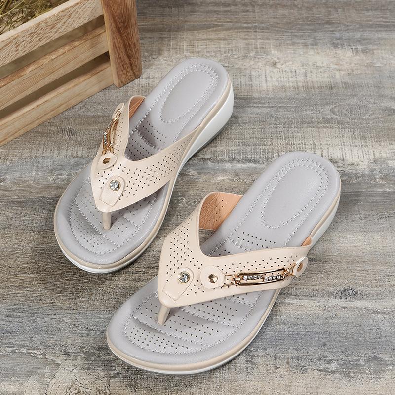 Sommerlige Flip-Flop Strandsandaler med Tykke Såler - Saraan