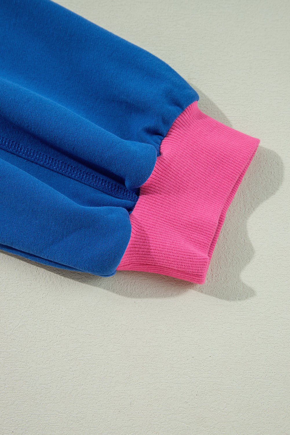 Himmelblå color block kant ballonærmer plus size sweater - Sazasa
