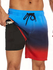 Kenan - Sorte Flamingo badeshorts
