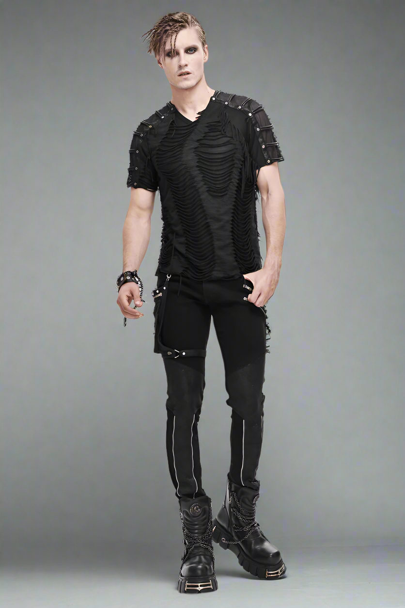 Gotisk Klippe T-shirt til Mænd | Edgy Streetwear-mode i en Trendy Stil - Omhar