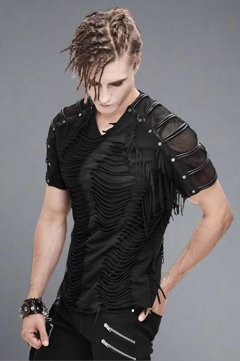 Gotisk Klippe T-shirt til Mænd | Edgy Streetwear-mode i en Trendy Stil - Omhar