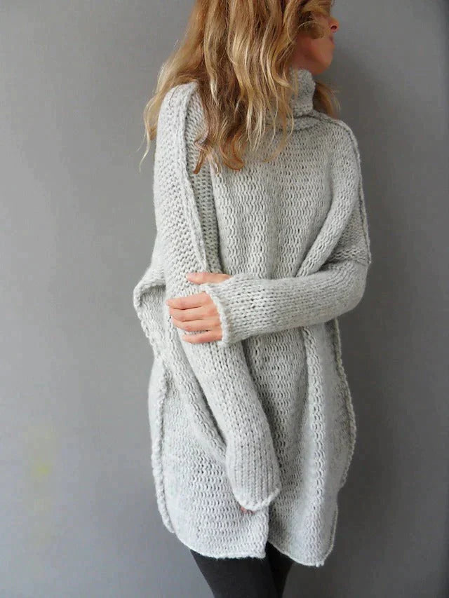 Grå oversized rullekravetrøje - Naira