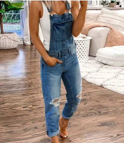 Mandey - Overalls i denim Sommerjumpsuit til kvinder
