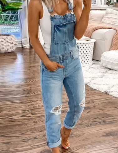 Mandey - Overalls i denim Sommerjumpsuit til kvinder