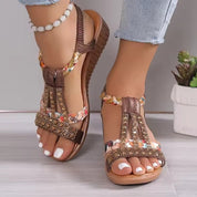 Bohemian Rhinestone Platform Sandaler til Kvinder | Forårs- og Sommerkollektion 2025 - Lanah