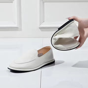 Loafers med Rund Tå i Læder til Kvinder | Forårs Kollektion - Yvette