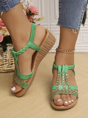Bohemian Rhinestone Platform Sandaler til Kvinder | Forårs- og Sommerkollektion 2025 - Lanah