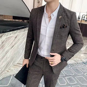 Herre Plaid Forretningsdragt (Blazer + Bukser) - Hozier