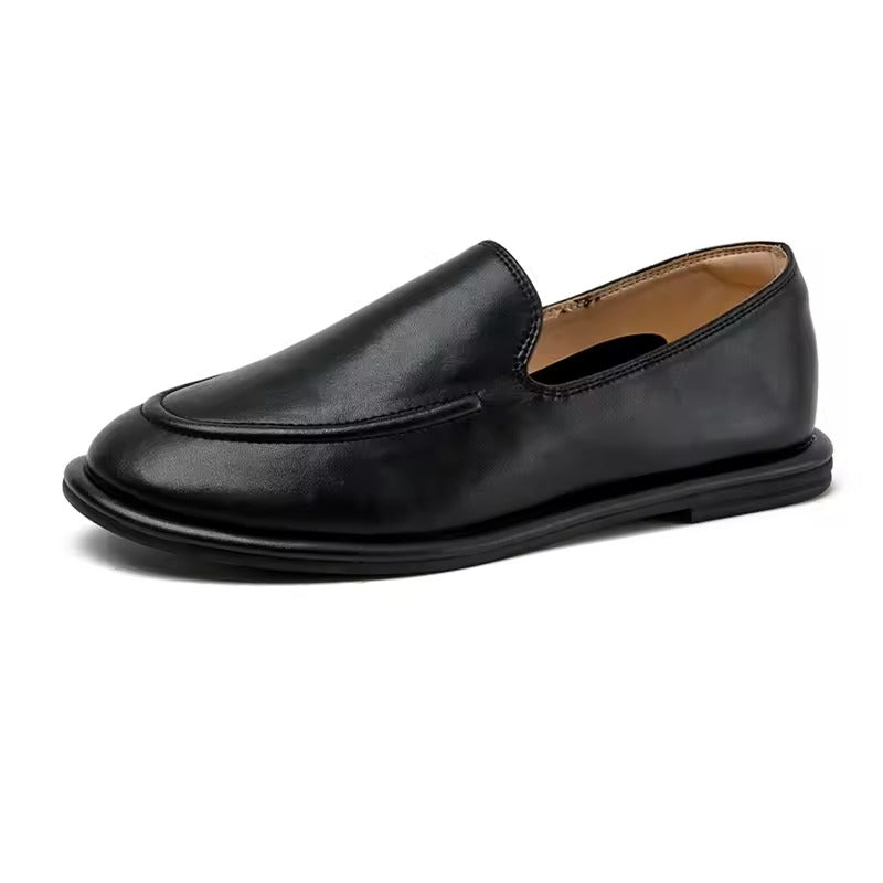 Loafers med Rund Tå i Læder til Kvinder | Forårs Kollektion - Yvette