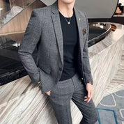 Herre Plaid Forretningsdragt (Blazer + Bukser) - Hozier