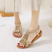 Bohemian Rhinestone Platform Sandaler til Kvinder | Forårs- og Sommerkollektion 2025 - Lanah