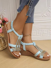 Bohemian Rhinestone Platform Sandaler til Kvinder | Forårs- og Sommerkollektion 2025 - Lanah