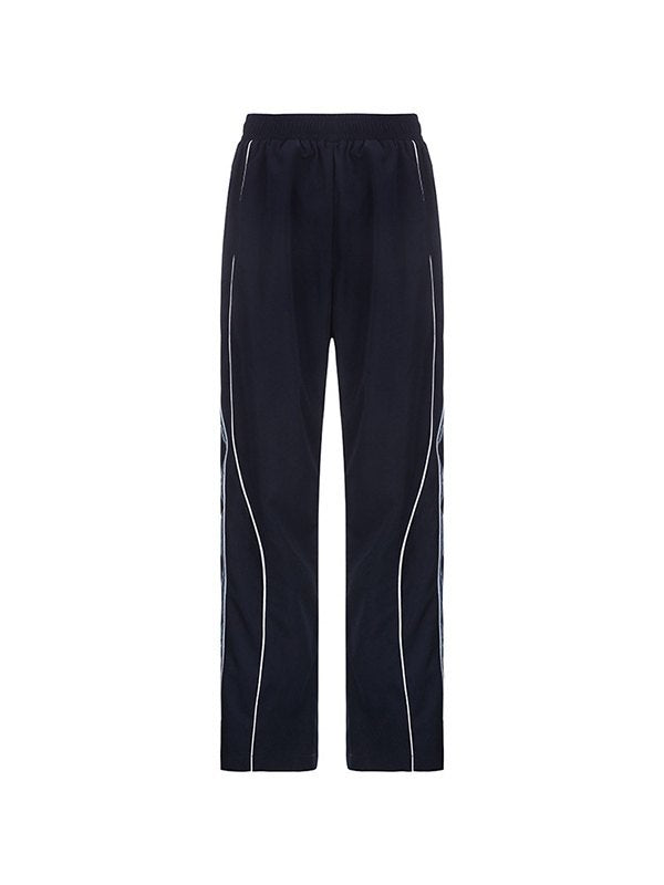 Stribede marineblå sporty baggy joggers - Trine