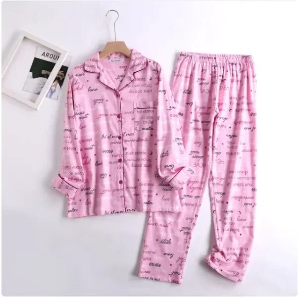 Pyjamassæt i bomuldsflonel - Jenna