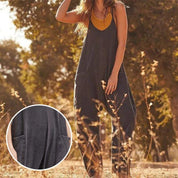 Ishani - Minimalistisk jumpsuit med lommer og V-udskæring