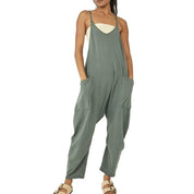 Ishani - Minimalistisk jumpsuit med lommer og V-udskæring