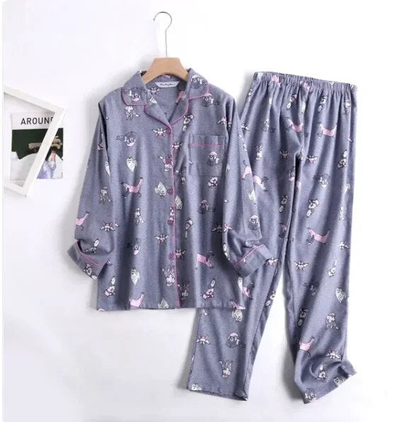 Pyjamassæt i bomuldsflonel - Jenna