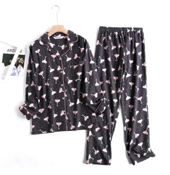 Pyjamassæt i bomuldsflonel - Jenna