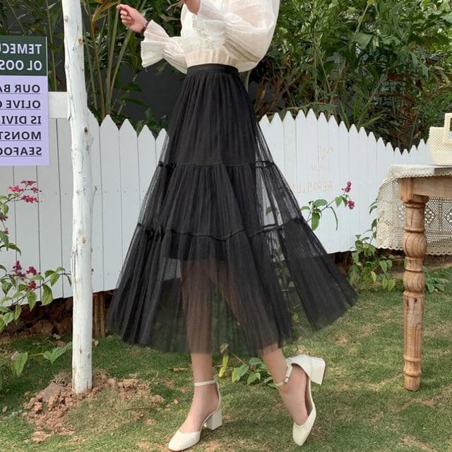 Mesh Maxi-nederdel til kvinder - Sommer- og forårslook - Marjoria