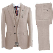 Herre Tredelt, Dobbeltradet Sildebens Tweed Bryllup Smoking - Cohall