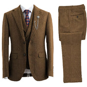 Herre Tredelt, Dobbeltradet Sildebens Tweed Bryllup Smoking - Cohall