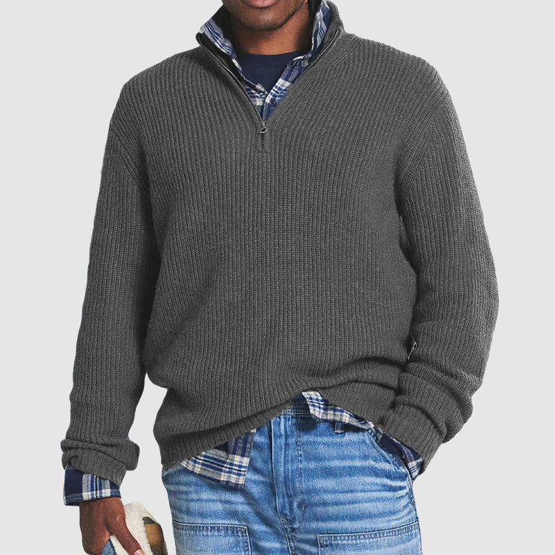 Herre pullover med halv lynlås - Danielo