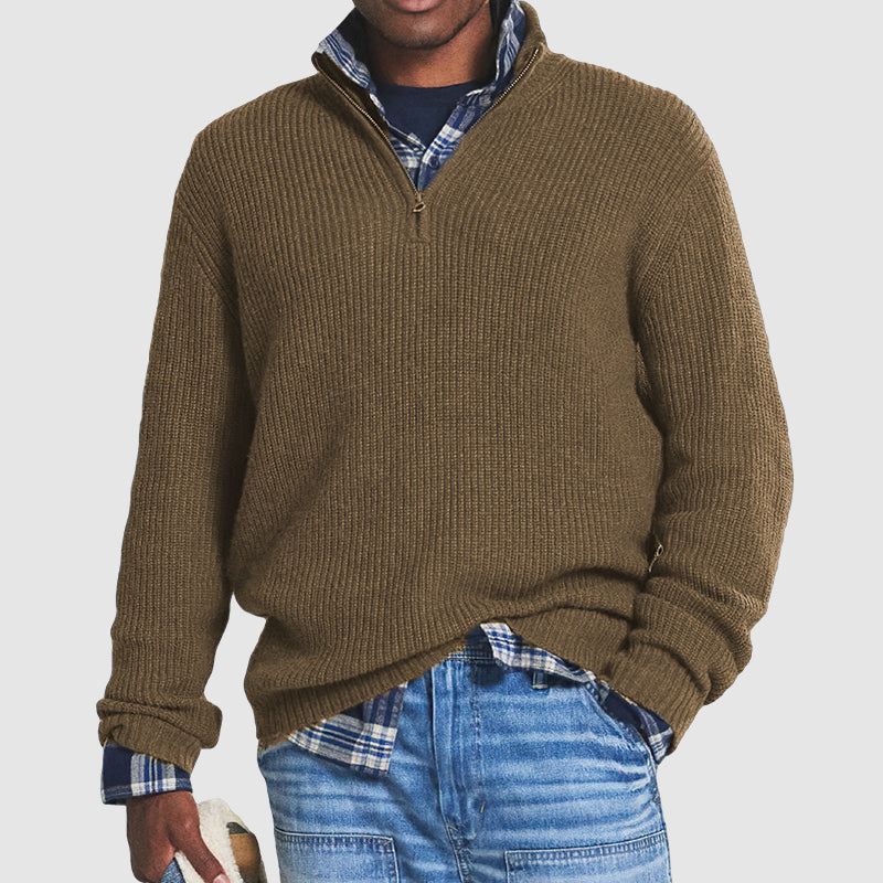 Herre pullover med halv lynlås - Danielo
