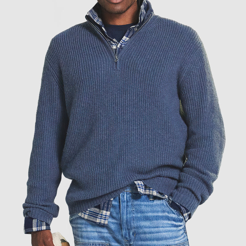 Herre pullover med halv lynlås - Danielo