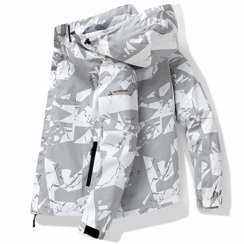 Vandtæt skijakke med lynlås i sporty stil med bogstavprint - Esher