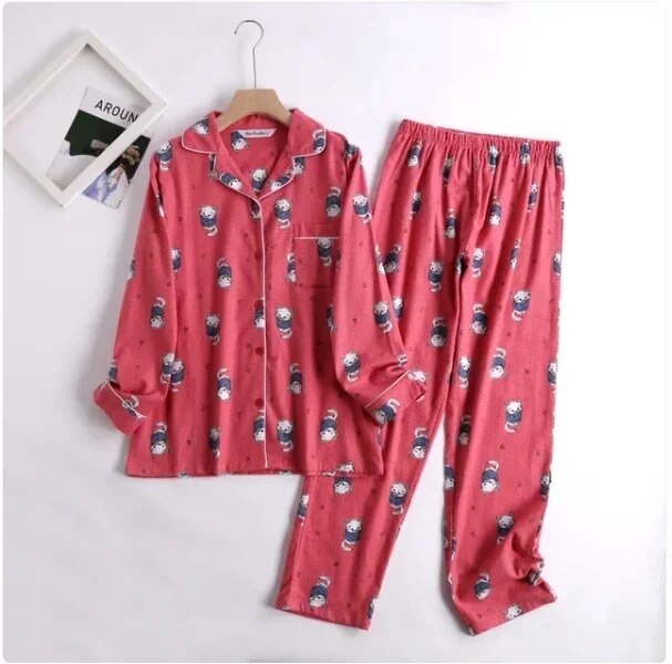 Pyjamassæt i bomuldsflonel - Jenna