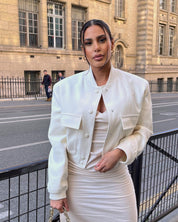 Beige bomberjakke